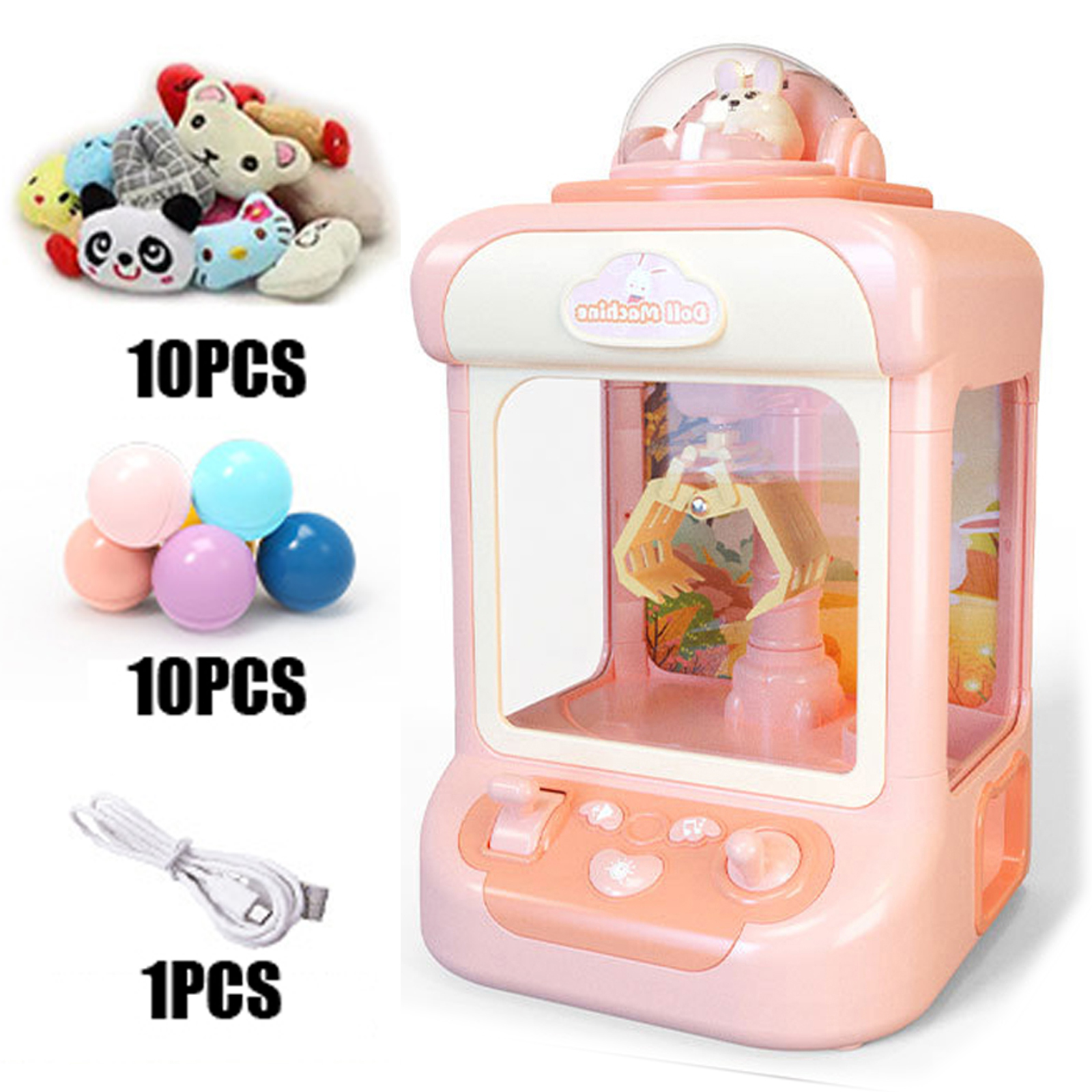 Autrucker Mini Claw Machine for Kids|Electronic Arcade Game Indoor Toy for Tiny Stuff Small Fun Cool Things|Candy Vending Machine Toy,Unicorn Toys for Girls